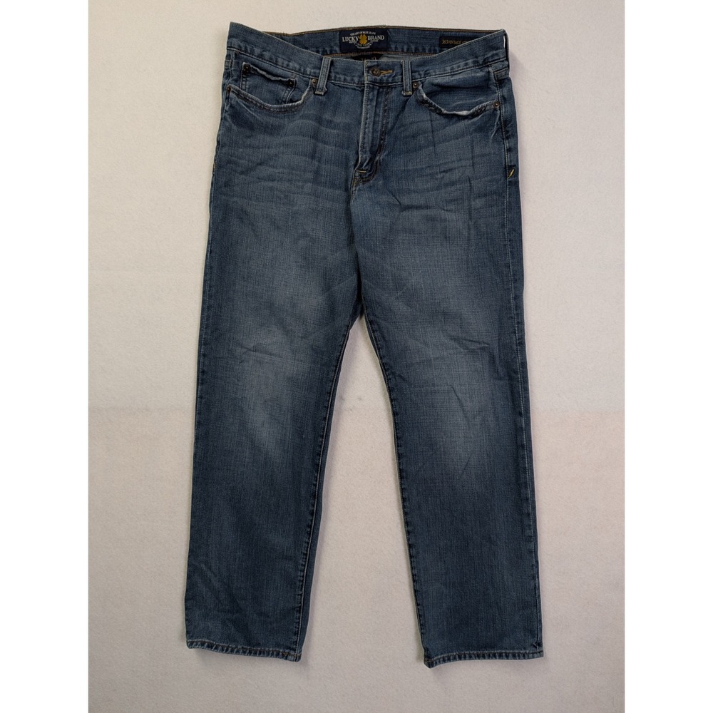 Lucky Brand Mens 363 Vintage Straight Jeans 34 x‎ 30 Distressed Blue Denim